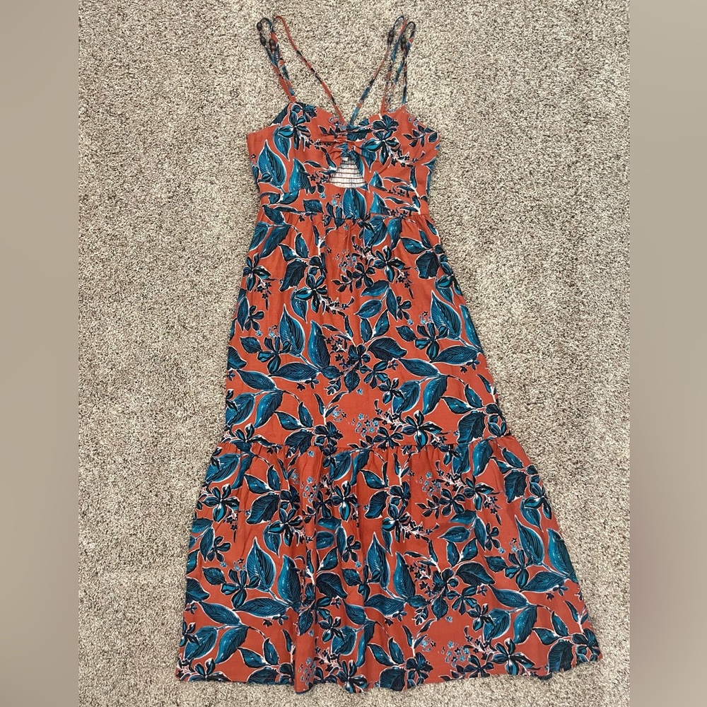Gorgeous burnt orange, teal Jason Wu dress